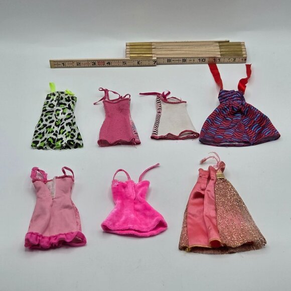 Barbie Doll Dress Lot - 6-Piece Mixed Styles & Patterns - Picture 9 of 10